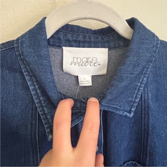 Denim button long sleeve mini dress - Picture 4 of 6